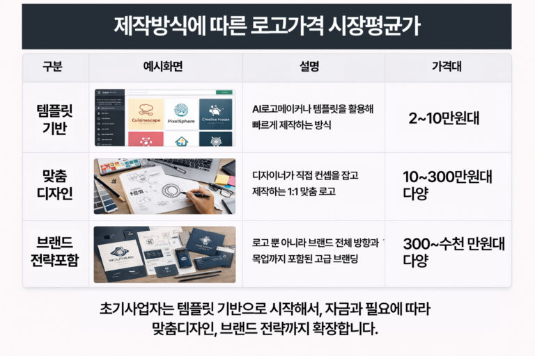 로고제작가격차이표