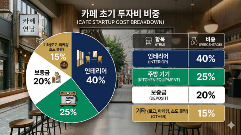 카페창업투자비용비중